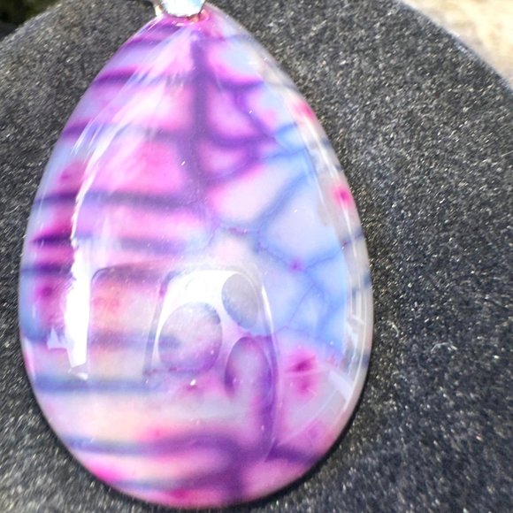 Grey Blue Purple High Polish Glossy Pendant - Picture 5 of 6